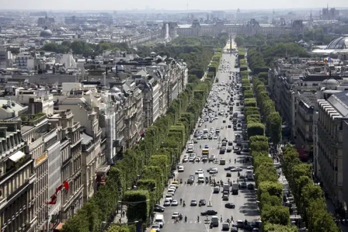Framed Print : The view of Avenue des Champs Elysees. Paris. France