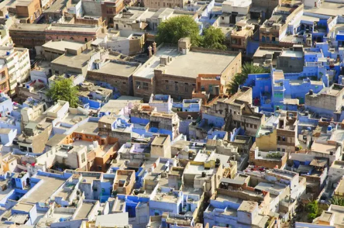 Framed Print : View of the blue city of Jodhpur from Mehrangarh Fort, Jodhpur, Rajasthan, India Framed Print : View of the blue city of Jodhpur from Mehrangarh Fort, Jodhpur, Rajasthan, India