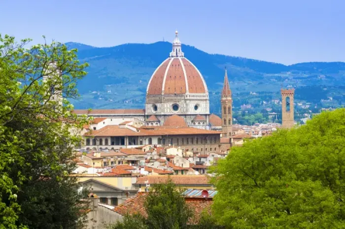 Framed Print : View of city center of Florence, Firenze, UNESCO World Heritage site, Tuscany, Italy