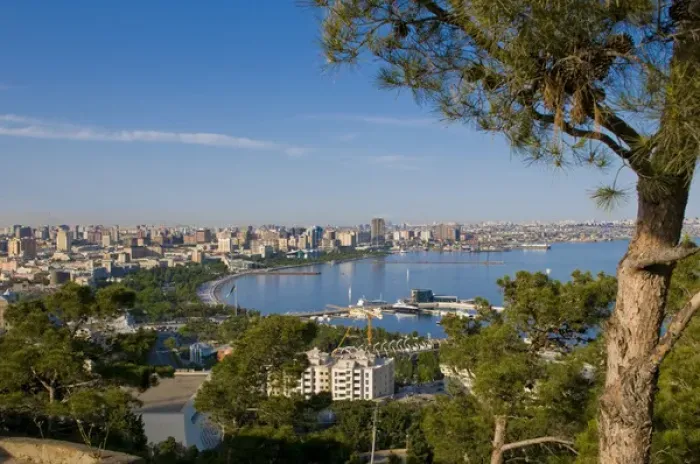 Framed Print : View over coast of Baku, Baku Bay, Azerbaijan Framed Print : View over coast of Baku, Baku Bay, Azerbaijan