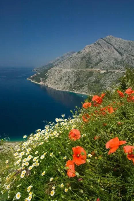 Framed Print : view of coastline, dalmatia, croatia, eastern europe. balkan, europe Framed Print : view of coastline, dalmatia, croatia, eastern europe. balkan, europe