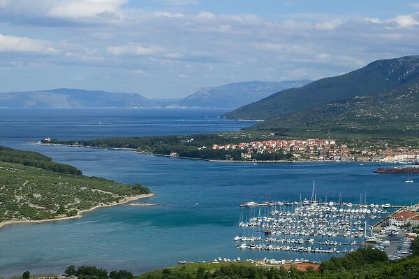 view of Cres marinna and town, cres, croatia, eastern europe. balkan, europe