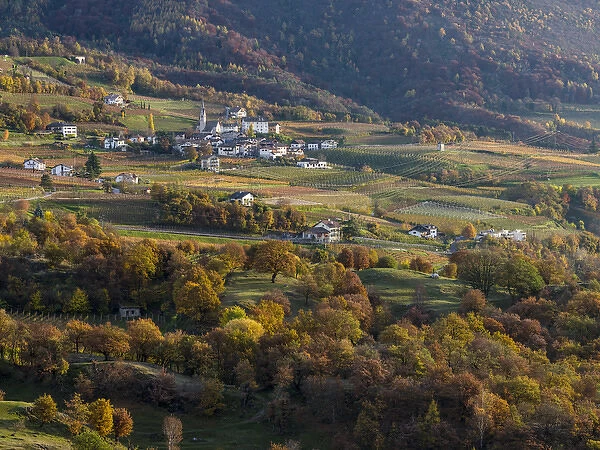 View into the Etsch Valley towards Salurn - Salorno in the South Tyrolean Unterland - Bassa Atesina
