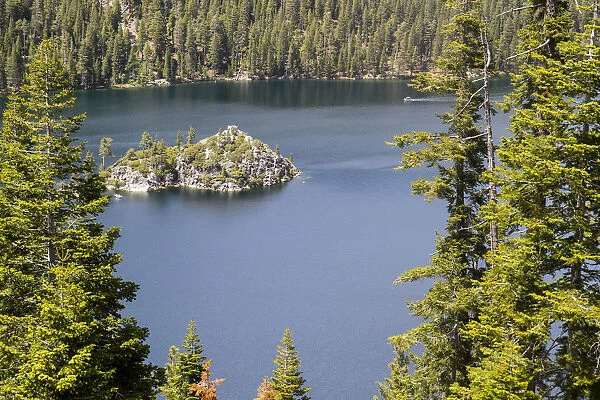View towards Fannette Island from Inspiration Point, Emerald Bay, Lake Tahoe, California