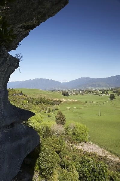View over Farmland from The Grove Scenic Reserve, near Takaka, Golden Bay, Nelson Region