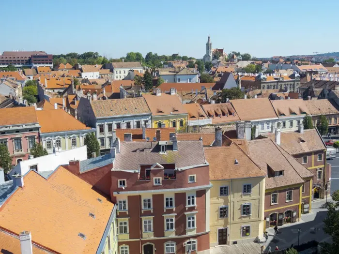 Framed Print : View from Firewatch Tower over the town. Sopron in Transdanubia in the west of Hungary