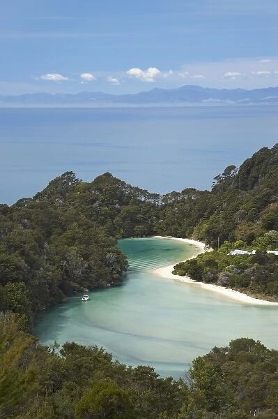View of Frenchman Bay from Abel Tasman Coastal Track, Abel Tasman National Park, Nelson Region