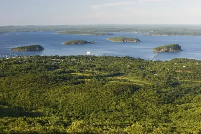 Framed Print : The view of Frenchman Bay from Cadillac Mountain in Maine USA Framed Print : The view of Frenchman Bay from Cadillac Mountain in Maine USA