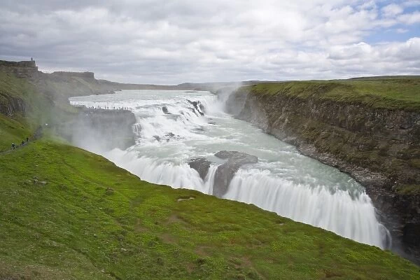 View of Gulfoss, the most popular waterfall in Iceland