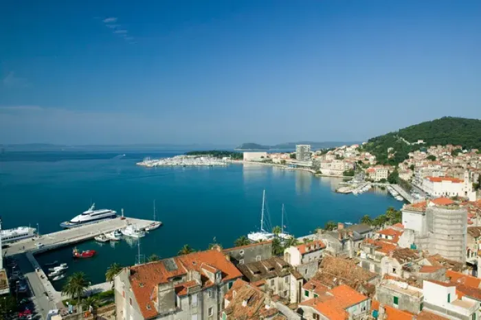 Framed Print : view of harbour, split, croatia, eastern europe. balkan, europe