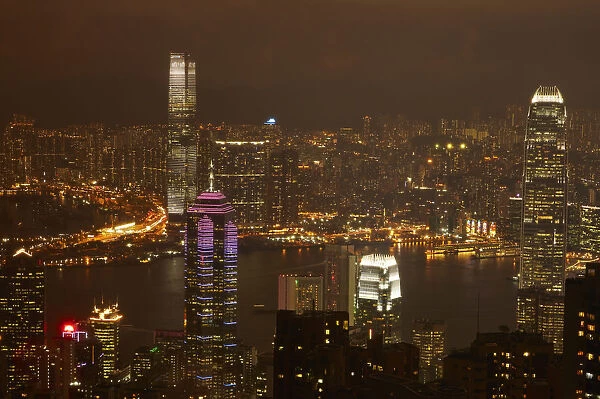 View over Kowloon, Victoria Harbour, and Central, from Victoria Peak, Hong Kong Island