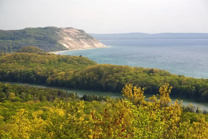 Framed Print : A view of Lake Michigan from within Sleeping Bear Dunes National Lakeshore located