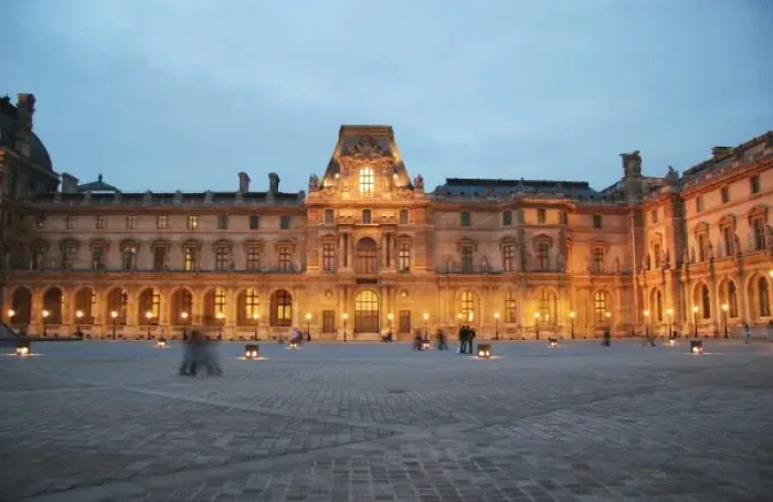 Framed Print : View of Louvre Museum at night. Paris, France Framed Print : View of Louvre Museum at night. Paris, France
