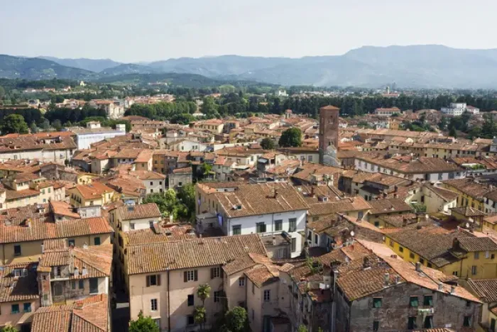 Framed Print : View of Lucca from Torre Guinigi, Lucca, Tuscany, Italy, Europe Framed Print : View of Lucca from Torre Guinigi, Lucca, Tuscany, Italy, Europe