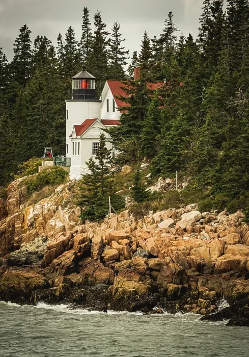 Framed Print : View of Maine's Bass Harbor Head Lighthouse from the water Framed Print : View of Maine's Bass Harbor Head Lighthouse from the water
