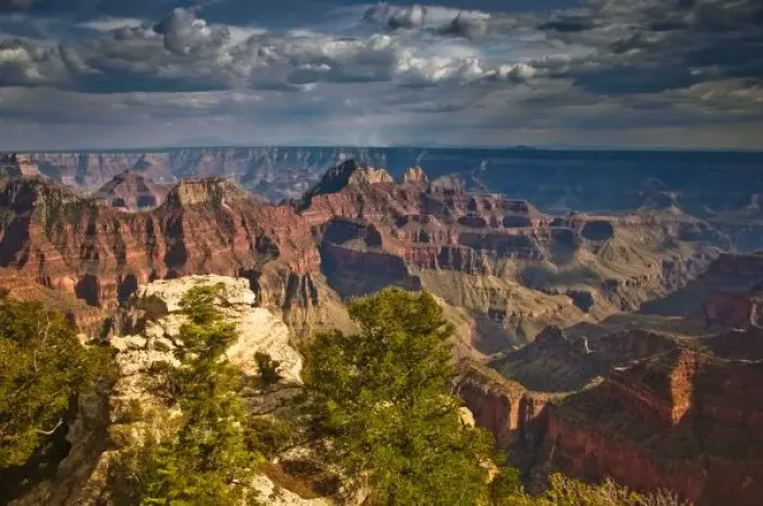 Framed Print : View from North Rim Visitor Center - Grand Canyon National Park, AZ