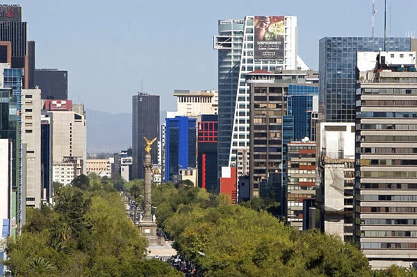 View of the Paseo de la Reforma in Mexico City, Mexico