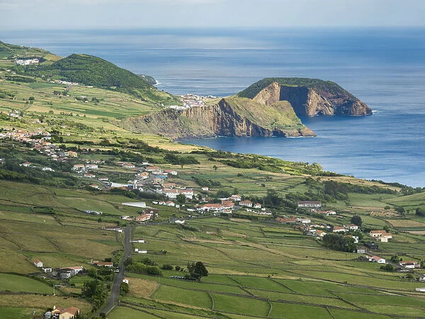 View from Pico da Velha towards east to Velas. Sao Jorge Island, Azores, Portugal