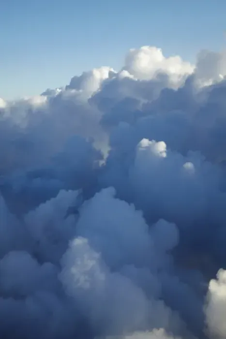 Framed Print : View from plane of clouds near Sydney, New South Wales, Australia - aerial Framed Print : View from plane of clouds near Sydney, New South Wales, Australia - aerial
