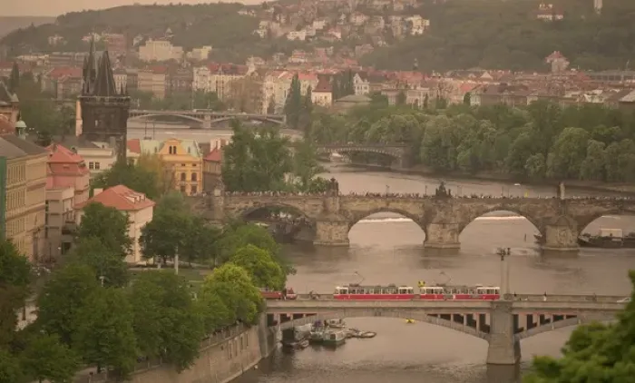 Framed Print : view of Prague and Vltava river, Czech Republic Framed Print : view of Prague and Vltava river, Czech Republic