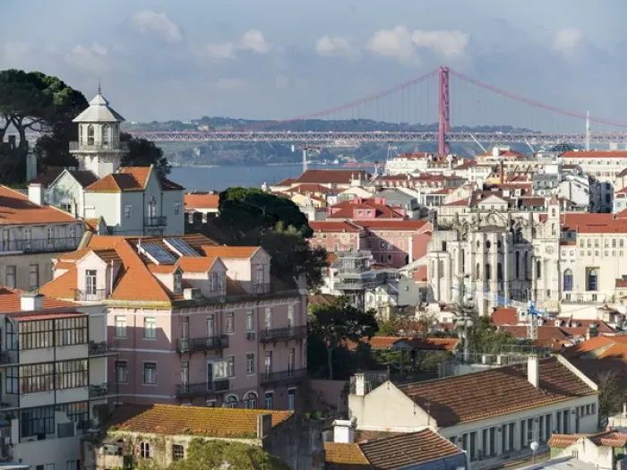 Framed Print : View over the quarters Baixa and Bairro Alto towards river Tagus (Rio Tejo). Lisbon Framed Print : View over the quarters Baixa and Bairro Alto towards river Tagus (Rio Tejo). Lisbon