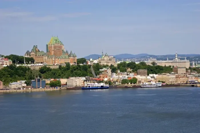 Framed Print : A view of Quebec City and the Chateau Frontenac across the St. Lawrence River, Canada Framed Print : A view of Quebec City and the Chateau Frontenac across the St. Lawrence River, Canada