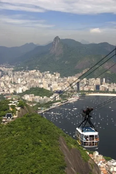 Framed Print : View of Rio de Janeiro and a cable car on Sugarloaf Peak, Brazil Framed Print : View of Rio de Janeiro and a cable car on Sugarloaf Peak, Brazil