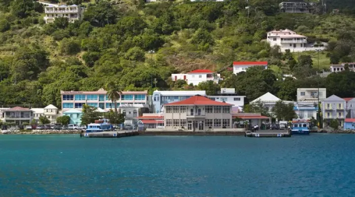 Framed Print : A view of Road Harbour in Road Town, Tortola British Virgin Islands