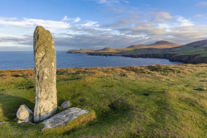 Framed Print : View of the small town of Dunquin and Devils Horn from Dunmore Head the westernmost Framed Print : View of the small town of Dunquin and Devils Horn from Dunmore Head the westernmost