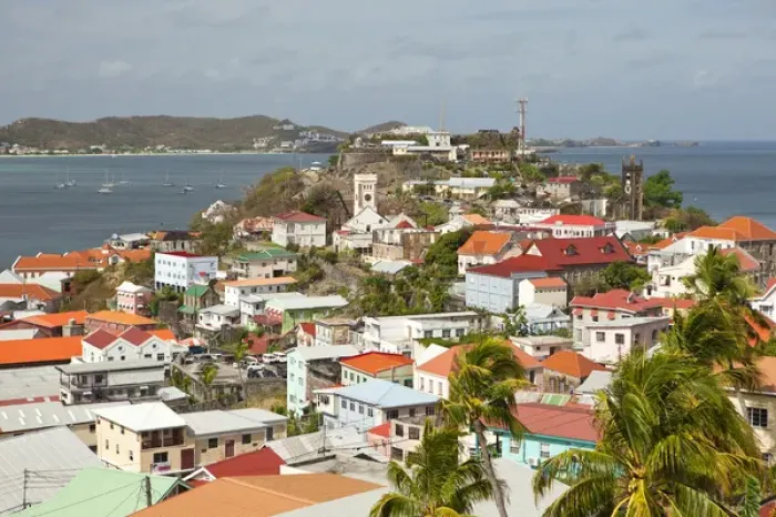 Framed Print : View of St. Georges from a hillside road. Capital of Grenada Framed Print : View of St. Georges from a hillside road. Capital of Grenada