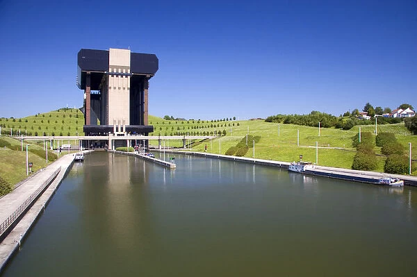 A view of the Strepy-Thieu boat lift on a branch of the Canal du Centre near the