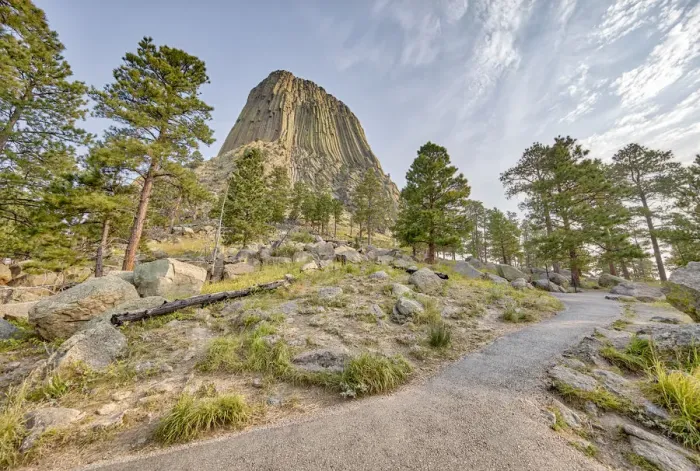 Framed Print : View from the surrounding area of the Devils Tower near Sundance, Wyoming, USA Framed Print : View from the surrounding area of the Devils Tower near Sundance, Wyoming, USA