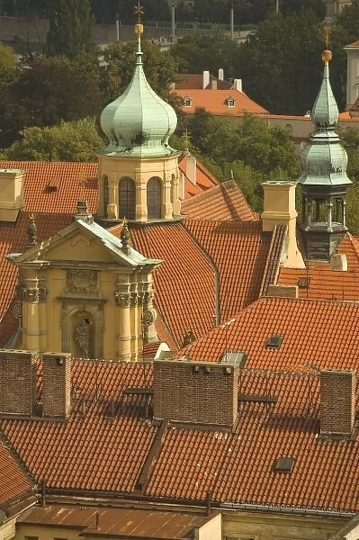 View from tower of the Church of St. Nicolas, Lesser Town, Prague, Czech Republic