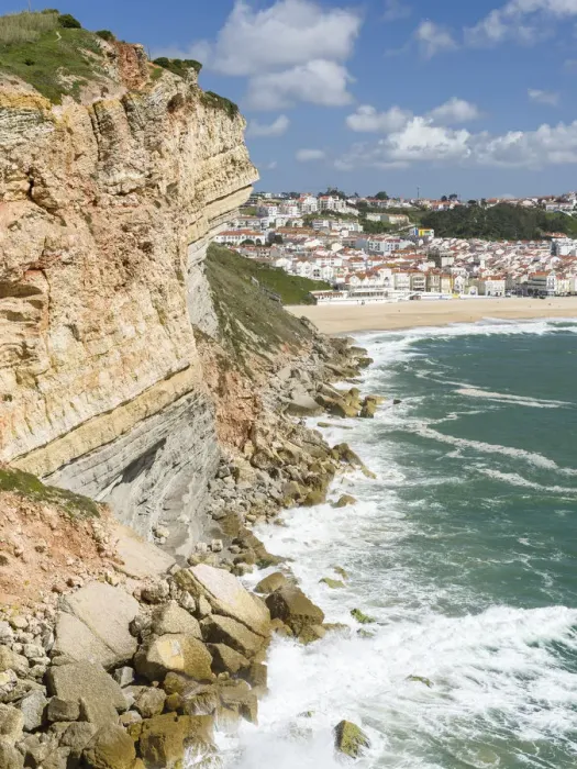 Framed Print : View over town and beach from Sitio. The town Nazare on the coast of the Atlantic Ocean Framed Print : View over town and beach from Sitio. The town Nazare on the coast of the Atlantic Ocean