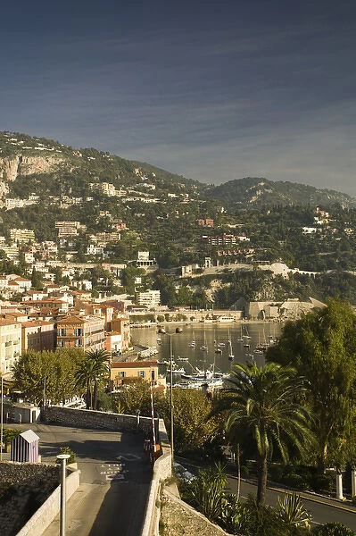 View of Villefranche in morning light. Near Nice in the South of France