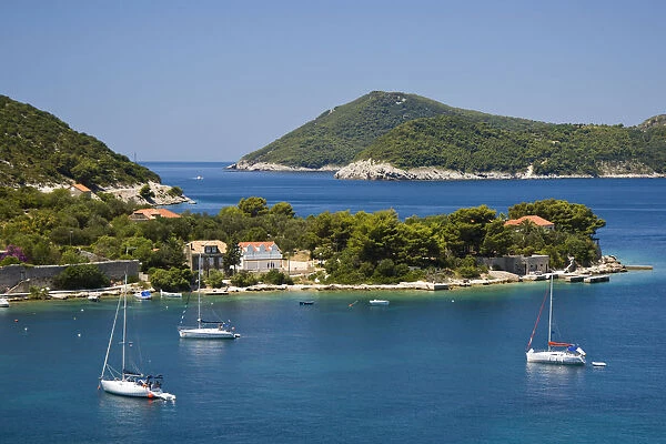 Views around Kolocep Island, one of the Elaphite Islands from Dubrovnik, Southeastern