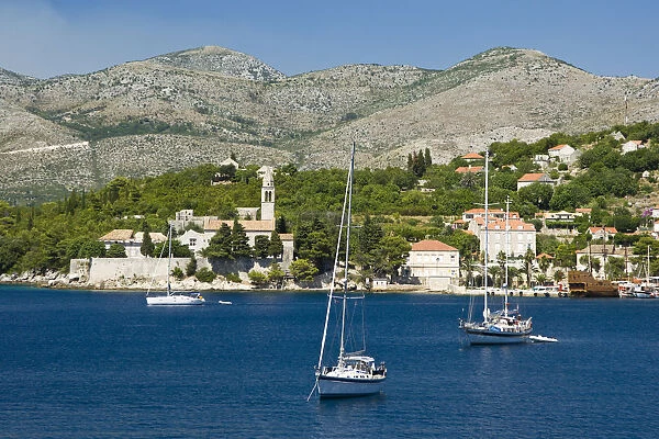 Views around Otok Lopud Island, one of the Elaphite Islands from Dubrovnik, Southeastern