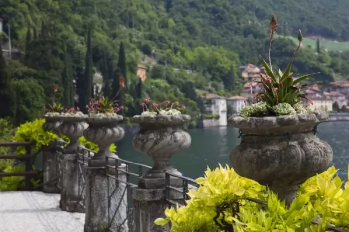 Framed Print : Villa Monastero, gardens and lakefront, Varenna, Lecco Province, Italy