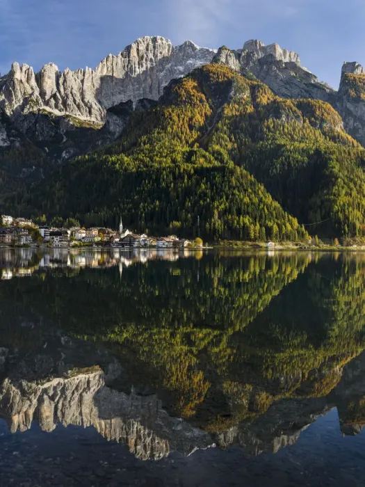 Framed Print : Village Alleghe at Lago di Alleghe at the foot of mount Civetta, one of the icons Framed Print : Village Alleghe at Lago di Alleghe at the foot of mount Civetta, one of the icons