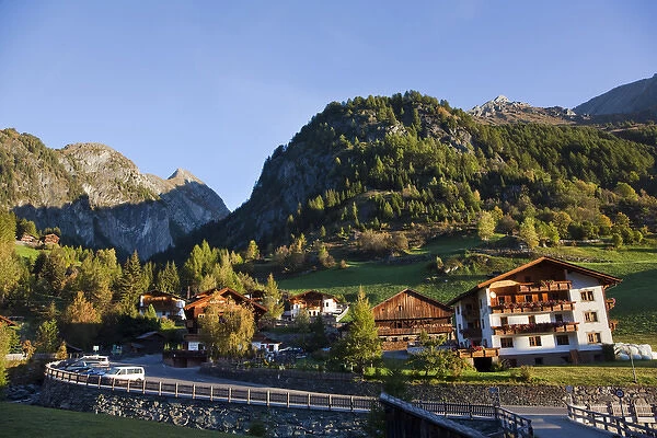 The village Hinterbichl in valley Virgental, Tyrol, in early morning Europe, central europe