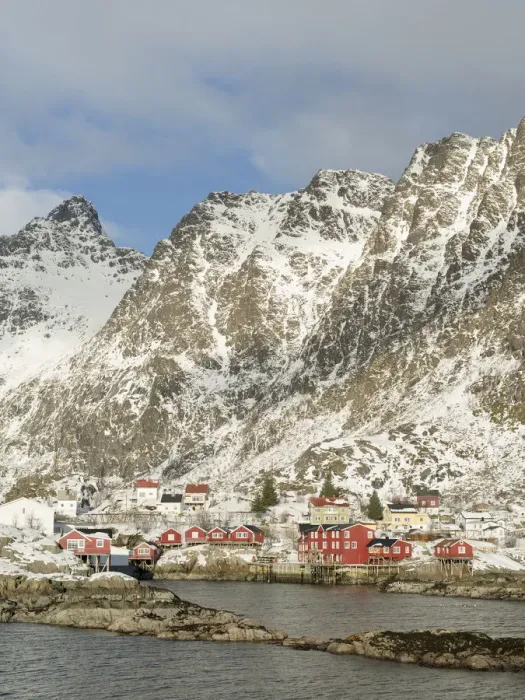 Framed Print : Village A i Lofoten on the island Moskenesoya Framed Print : Village A i Lofoten on the island Moskenesoya