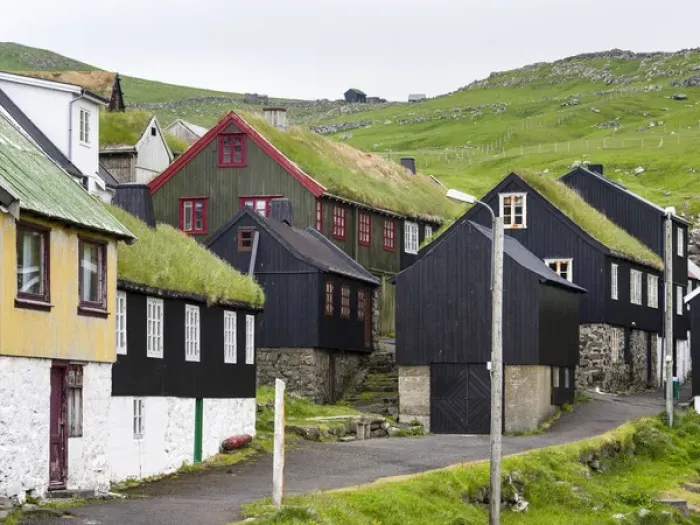 Framed Print : The village on the island Mykines, part of the Faroe Islands in the North Atlantic Framed Print : The village on the island Mykines, part of the Faroe Islands in the North Atlantic