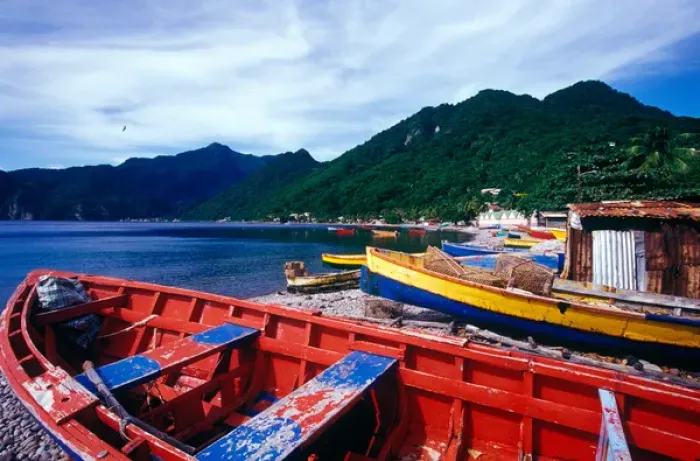 Framed Print : Village of Scotts Head, Soufriere Bay, Southern Coast, Dominica, Caribbean