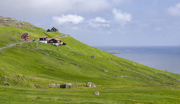 Village Velbastadur (Velbastathur). The island Streymoy, one of the two large islands
