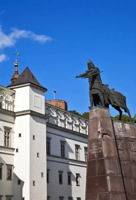Framed Print : Vilnius, Lithuania, Lietuva, Monument to Gediminas, the Grand Duke and Founder of