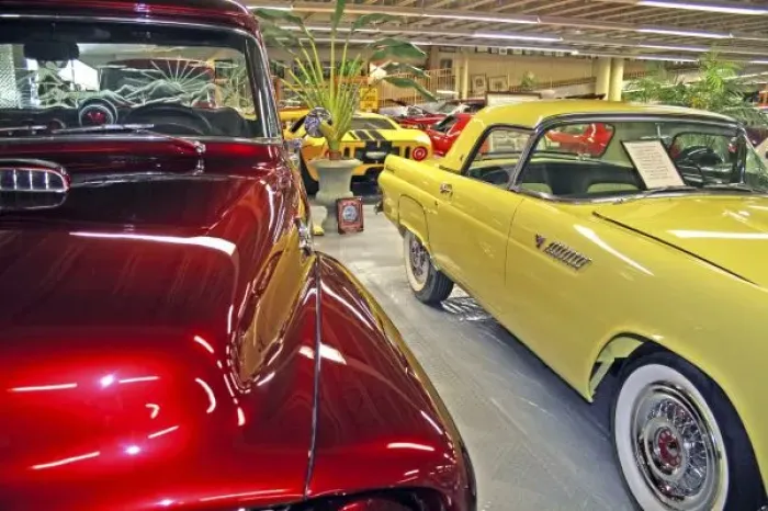 Framed Print : Vintage cars in