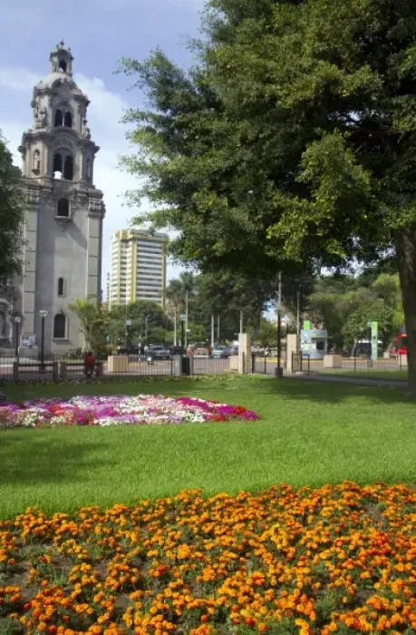 Framed Print : Virgin Milagrosa church in Kennedy Park located in the Miraflores district of Lima, Peru Framed Print : Virgin Milagrosa church in Kennedy Park located in the Miraflores district of Lima, Peru