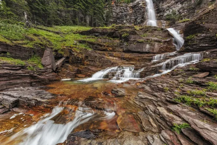 Framed Print : Virginia Falls in Glacier National Park, Montana, USA