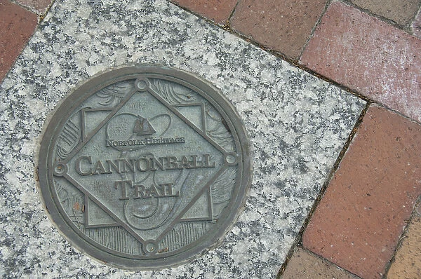 Virginia, Norfolk. Historic Cannonball Trail, self-guided trail leading to featured