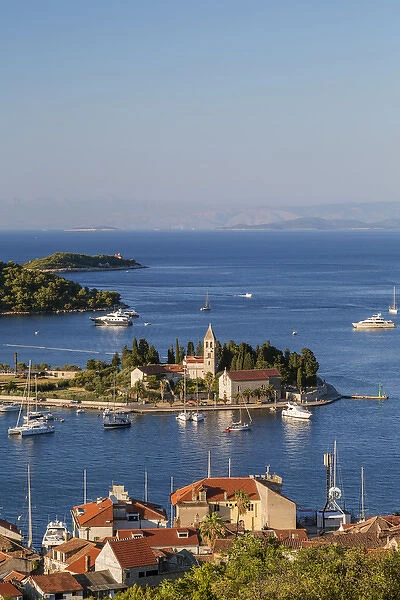 Vis town, Franciscan monastery & harbour, Vis Island, Croatia